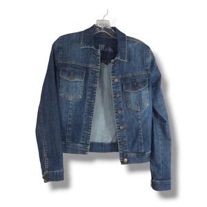 Kut From The Kloth Denim Jacket Trucker Button Front Blue Medium Wash S